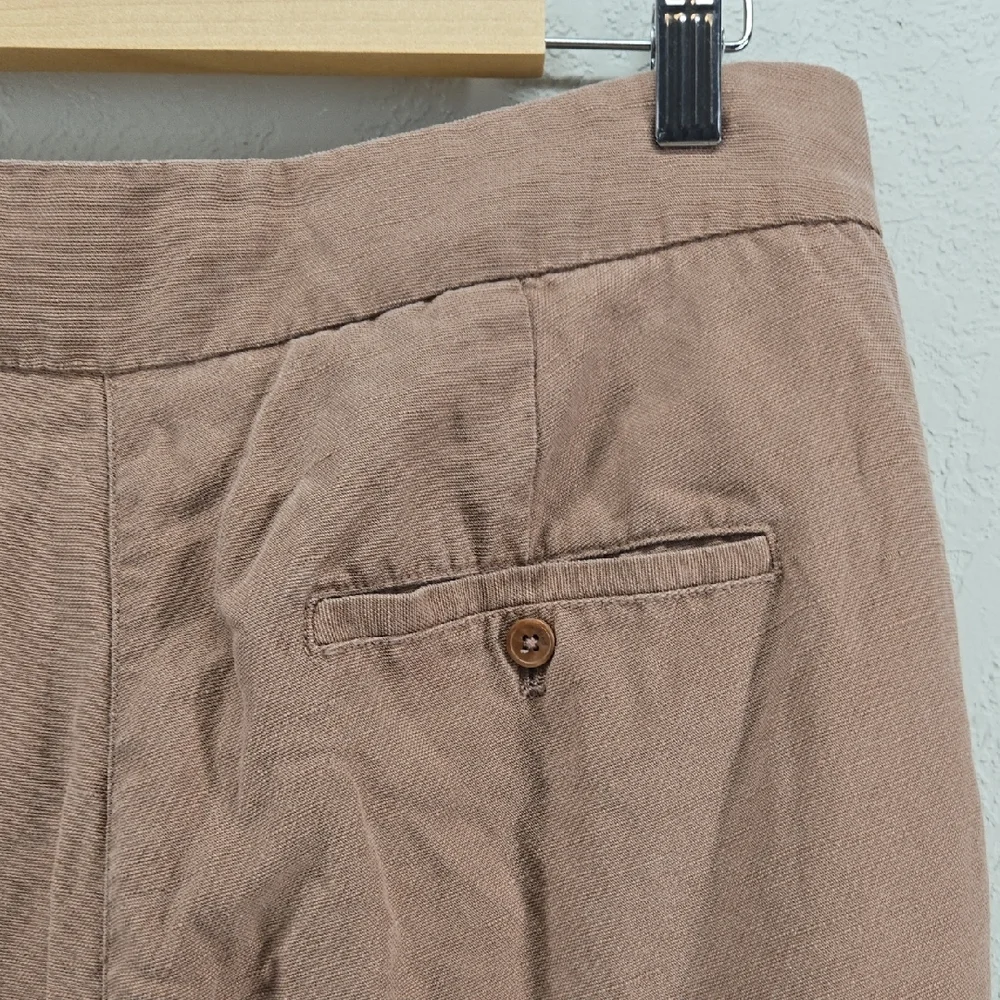 Wilfred Cropped Drawstring Ankle Pants in Taupe with Cream Tie Size 10